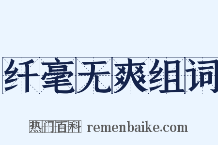 纤毫无爽组词是什么意思的图片